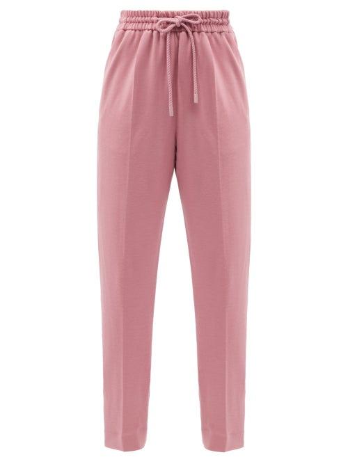 Matchesfashion.com Roksanda - Palmira Elasticated-waist Wool-jersey Trousers - Womens - Pink
