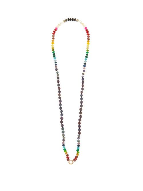 Matchesfashion.com Harwell Godfrey - Pearl & 18kt Gold Beaded Foundation Necklace - Womens - Blue Multi