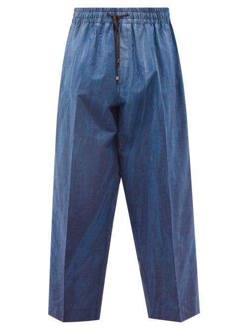 Umitxfrs - Jeff Paint-print Cotton-poplin Pyjama Trousers - Mens - Blue