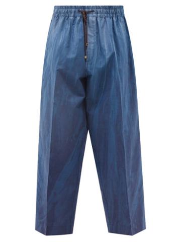Umitxfrs - Jeff Paint-print Cotton-poplin Pyjama Trousers - Mens - Blue