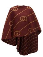 Matchesfashion.com Gucci - Gg Jacquard Wool Blend Cape - Womens - Burgundy Multi