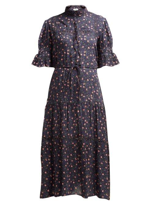Matchesfashion.com Apiece Apart - Los Altos Floral Print Dress - Womens - Navy Multi