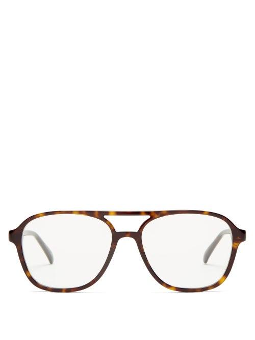Matchesfashion.com Givenchy - Aviator Style Acetate Optical Glasses - Womens - Tortoiseshell