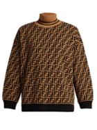 Matchesfashion.com Fendi - Ff High Neck Cashmere Sweater - Womens - Brown Multi