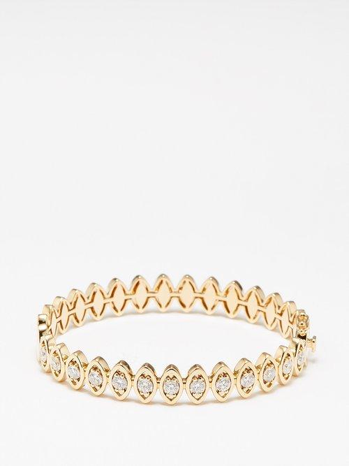 Sydney Evan - Diamond & 14kt Gold Bangle - Womens - Gold Multi