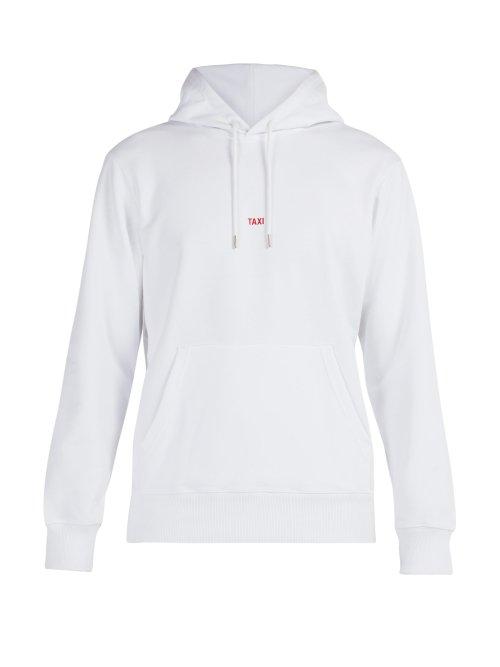 Matchesfashion.com Helmut Lang - Taxi Print Hooded Cotton Sweatshirt - Mens - White