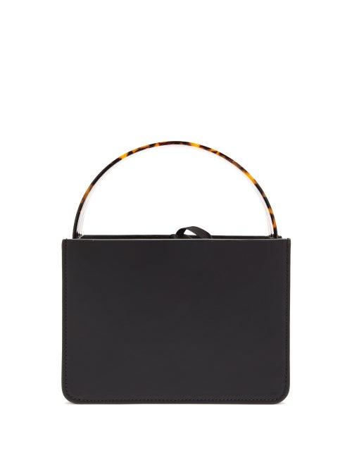 Matchesfashion.com Montunas - Guaria Mini Tortoiseshell Handle Leather Box Bag - Womens - Black