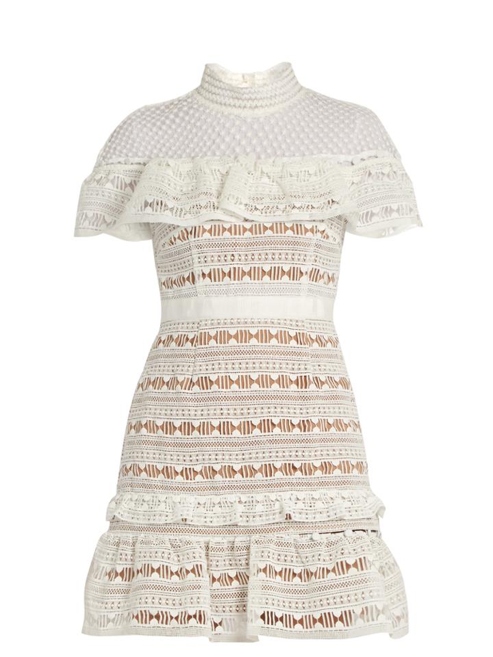 Self-portrait Ruffled-yoke Lace Dress