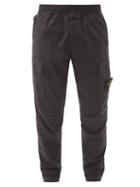 Matchesfashion.com Stone Island - Logo-patch Garment-dyed Cotton-blend Track Pants - Mens - Black
