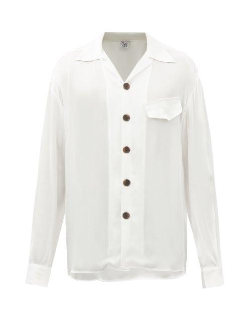 Winnie New York - Satin-charmeuse Pyjama Shirt - Mens - Ivory