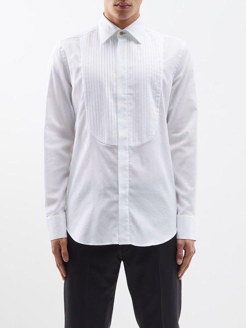 Paul Smith - Pleated-bib Cotton-poplin Tuxedo Shirt - Mens - White