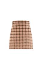 Gucci - Checked Lam Tweed Mini Skirt - Womens - Brown Multi