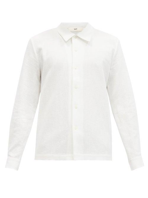 Matchesfashion.com Sfr - Ripley Cotton-seersucker Shirt - Mens - White