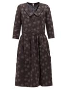 Matchesfashion.com Comme Des Garons Comme Des Garons - Floral-print Cotton-crepe Dress - Womens - Black