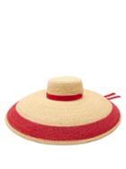 Matchesfashion.com Lola Hats - Saturn Striped-raffia Hat - Womens - Red Multi