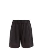 Asceno - The Zurich Organic-linen Shorts - Womens - Black