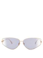 Matchesfashion.com Dior Eyewear - Diorgypsy2 Small Cat-eye Metal Sunglasses - Womens - Blue
