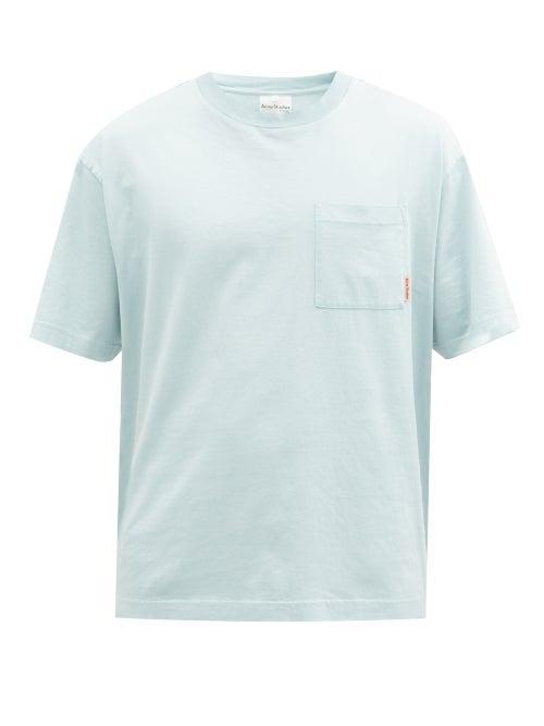 Matchesfashion.com Acne Studios - Extorr Logo-tab Cotton-jersey T-shirt - Mens - Light Green