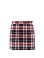 Ladies Rtw Thom Browne - Checked Wool-flannel Mini Skirt - Womens - Multi