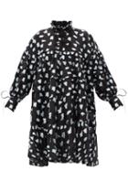 Matchesfashion.com Cecilie Bahnsen - Macy Oversized Pleated Rose Fil-coup Shirt Dress - Womens - Black Multi