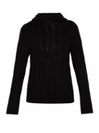 Matchesfashion.com Ralph Lauren Purple Label - Cable Knit Cashmere Hooded Sweater - Mens - Black