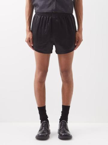 Altu - Silk-satin Shorts - Mens - Black