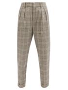 Matchesfashion.com Isabel Marant - Magali High-rise Prince Of Wales-check Trousers - Womens - Grey