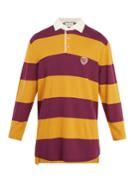 Gucci Wolf-embroidered Striped Wool Rugby Shirt