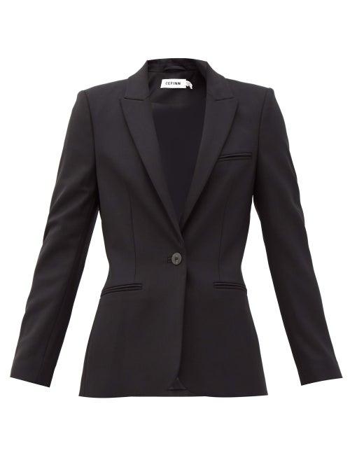 Matchesfashion.com Cefinn - Jaime Hourglass-waist Crepe Suit Jacket - Womens - Black