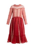 Valentino Ruffled High-neck Cotton-organdy Dress