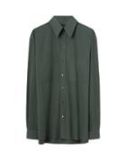 Lemaire - Patch-pocket Poplin Shirt - Mens - Dark Green