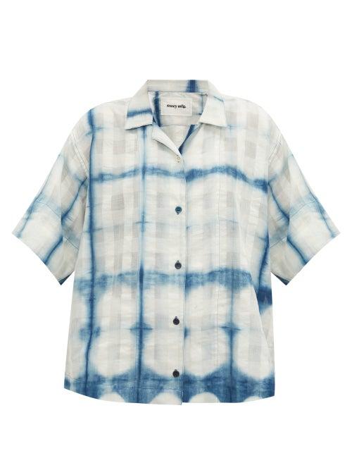 Matchesfashion.com Story Mfg. - Bowling Tie-dye Organic-cotton Short-sleeved Shirt - Womens - Blue White