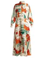 Matchesfashion.com Gucci - Gucci Cities Print Silk Twill Dress - Womens - White Multi