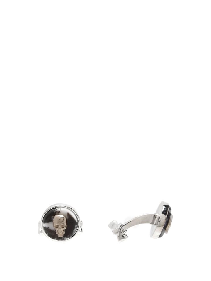 Alexander Mcqueen Skull And Stone Cufflinks