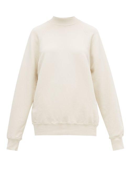 Matchesfashion.com Les Tien - Raglan Sleeve Loop Back Cotton Sweatshirt - Womens - Ivory