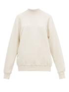 Matchesfashion.com Les Tien - Raglan Sleeve Loop Back Cotton Sweatshirt - Womens - Ivory