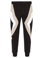 Matchesfashion.com Neil Barrett - Chevron Panelled Jersey Track Pants - Mens - Black Multi