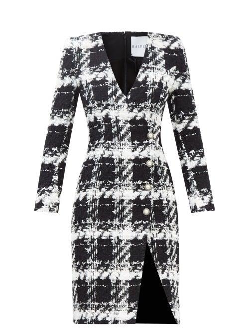 Halpern - Domino French Tweed Dress - Womens - Black White