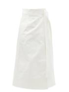 Ladies Rtw Gabriela Hearst - Duane Denim Midi Wrap Skirt - Womens - White