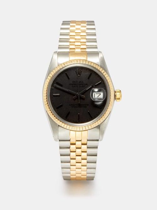 Lizzie Mandler - Vintage Rolex Datejust 36mm Gold & Steel Watch - Mens - Silver Gold