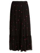 Jupe By Jackie Fuji Floral-embroidered Silk-chiffon Maxi Skirt