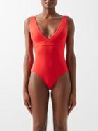 Melissa Odabash - Pompeii Plunge-neck Swimsuit - Womens - Bright Red