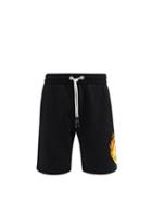 Matchesfashion.com Palm Angels - Burning Head-print Cotton-jersey Shorts - Mens - Black