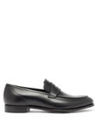 Matchesfashion.com Crockett & Jones - Lucy Patinated Leather Penny Loafers - Womens - Black