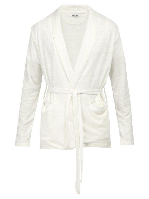 Matchesfashion.com Hecho - Open Front Linen Cardigan - Mens - Ivory