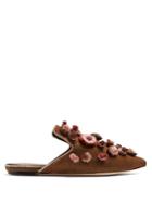 Sanayi 313 Bambolone Knot-embellished Velvet Slipper Shoes