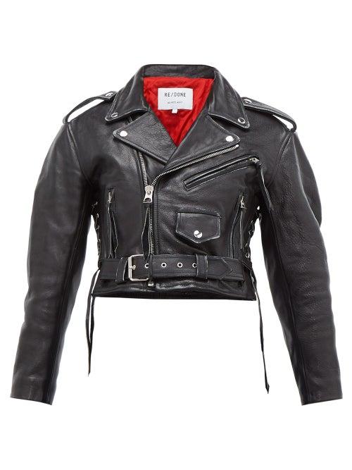 Matchesfashion.com Re/done Originals - 1980s Leather Biker Jacket - Womens - Black