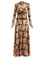 Matchesfashion.com Paco Rabanne - Rose Print Crepe Maxi Dress - Womens - Multi
