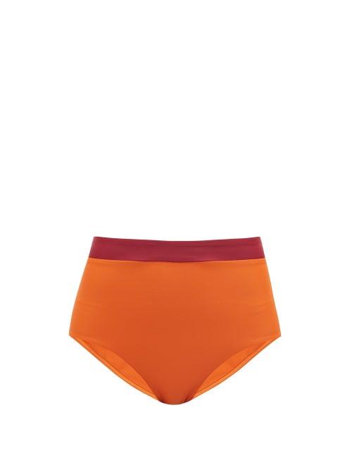 Matchesfashion.com Casa Raki - Marina High-rise Bikini Briefs - Womens - Orange Multi