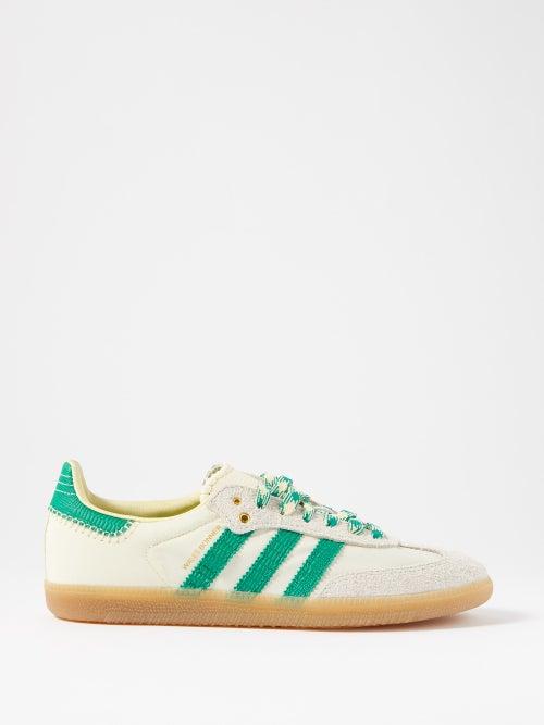 Adidas X Wales Bonner - Wb Samba Striped Suede Trainers - Womens - White